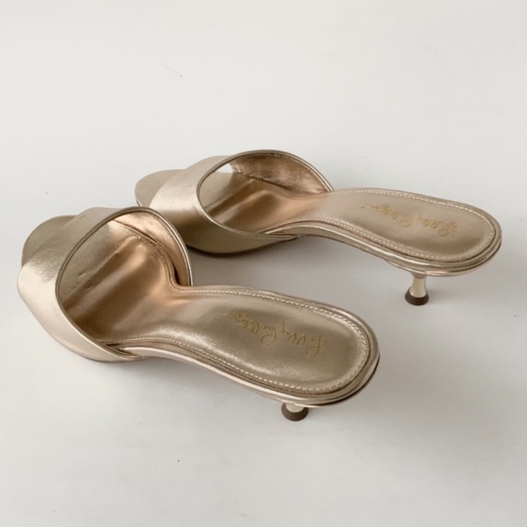 Lilly Pulitzer Gold Kimmy Heels Mule Slide Sandals - Picture 10 of 12